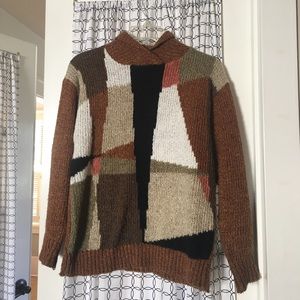 Super vintage acrylic (?) sweater in fun pattern